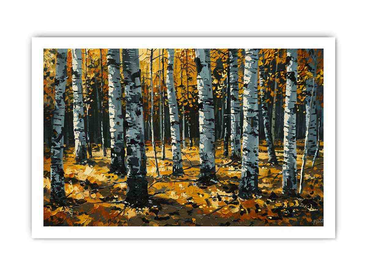 Birch Orange Tree Knife Canvas Art Print-8