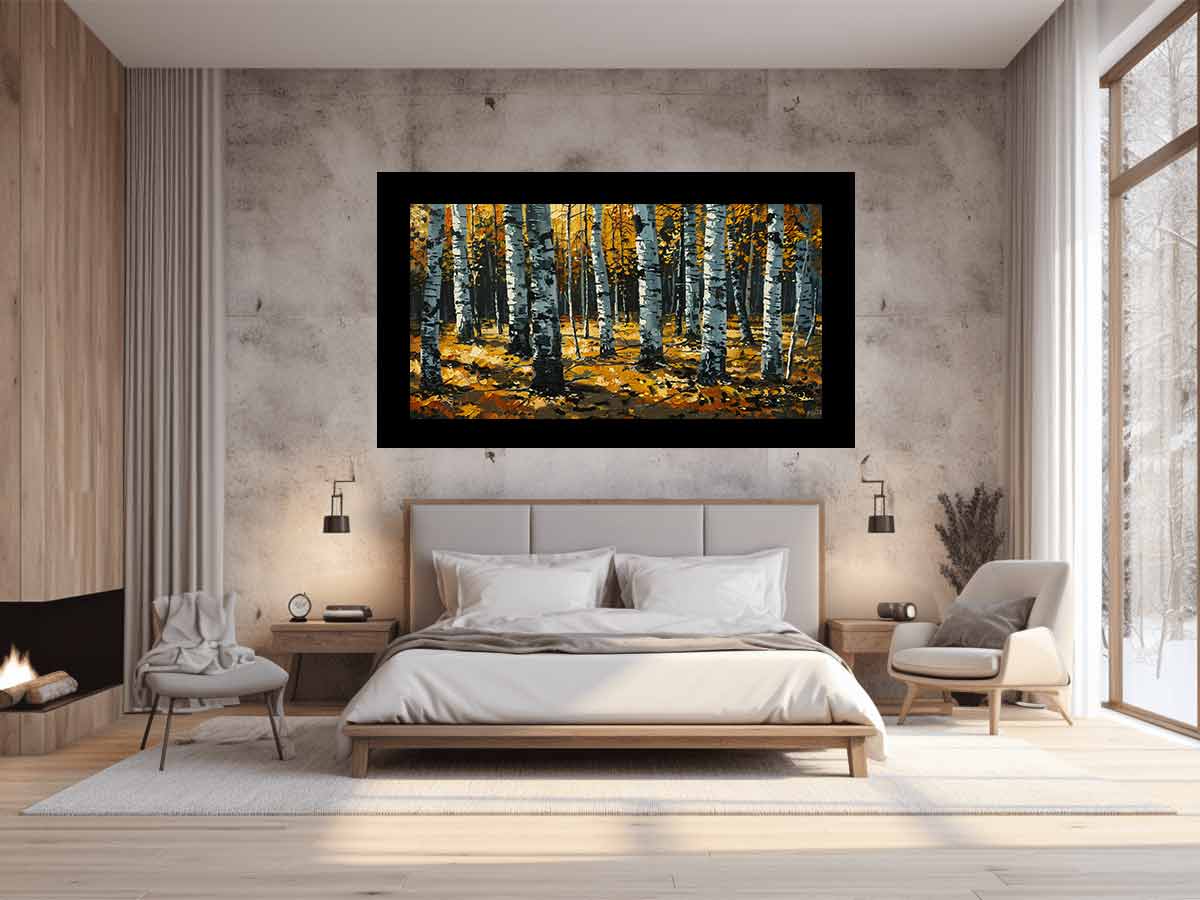 Birch Orange Tree Knife Canvas Art Print-1