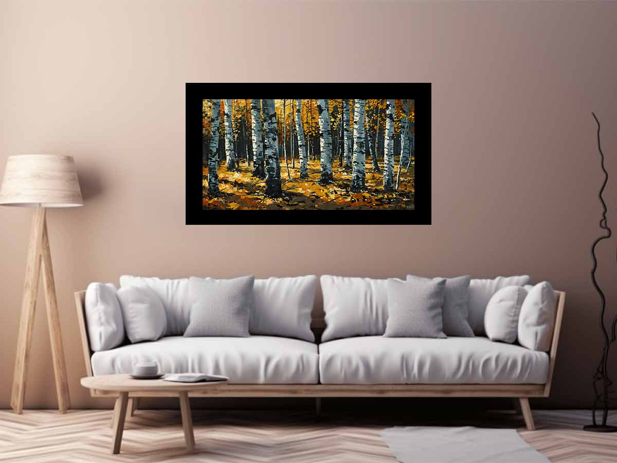 Birch Orange Tree Knife Canvas Art Print-2
