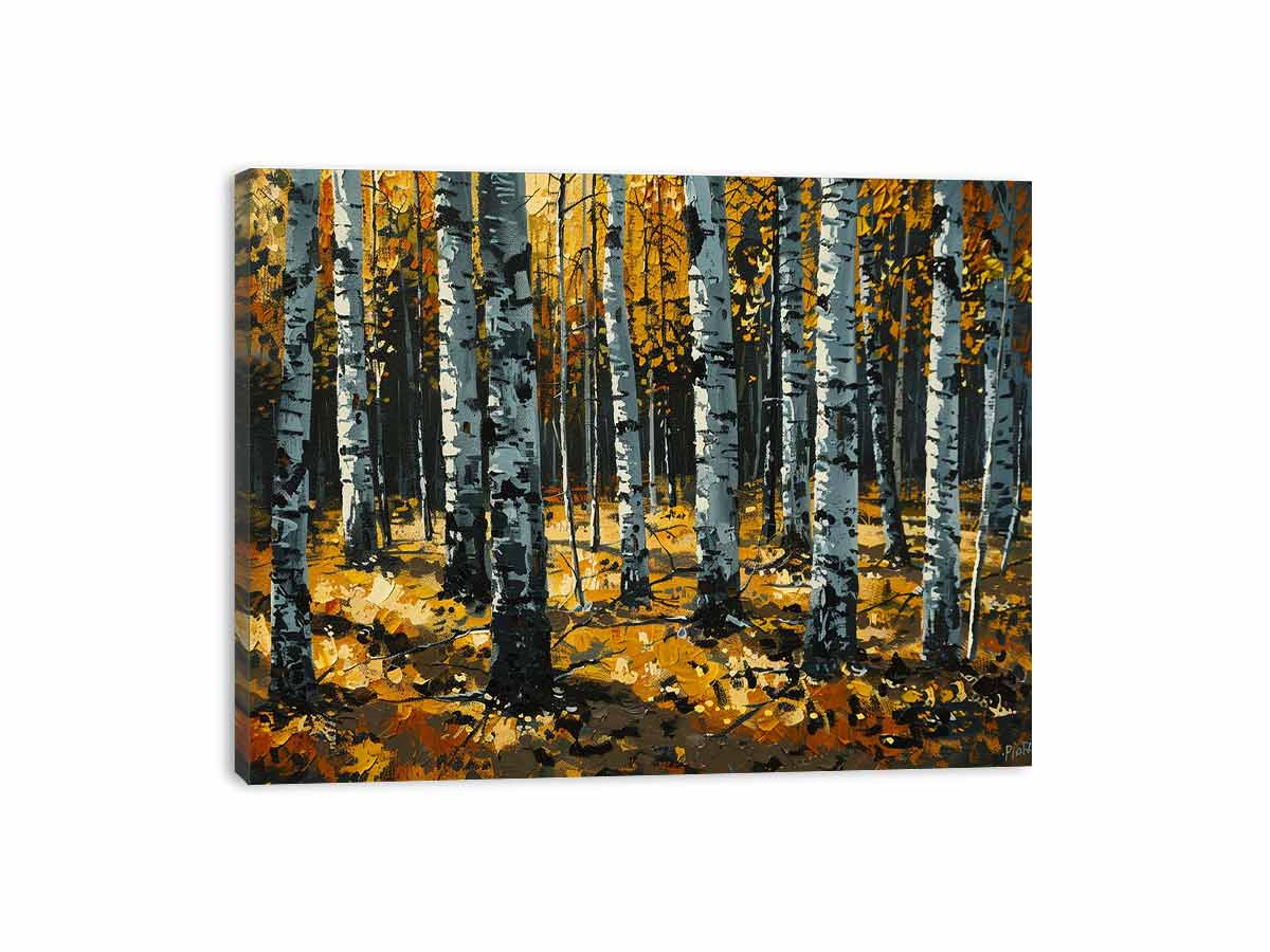 Birch Orange Tree Knife Canvas Art Print-3