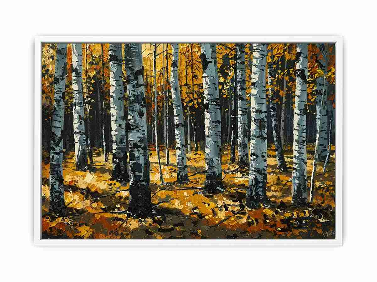 Birch Orange Tree Knife Canvas Art Print-5