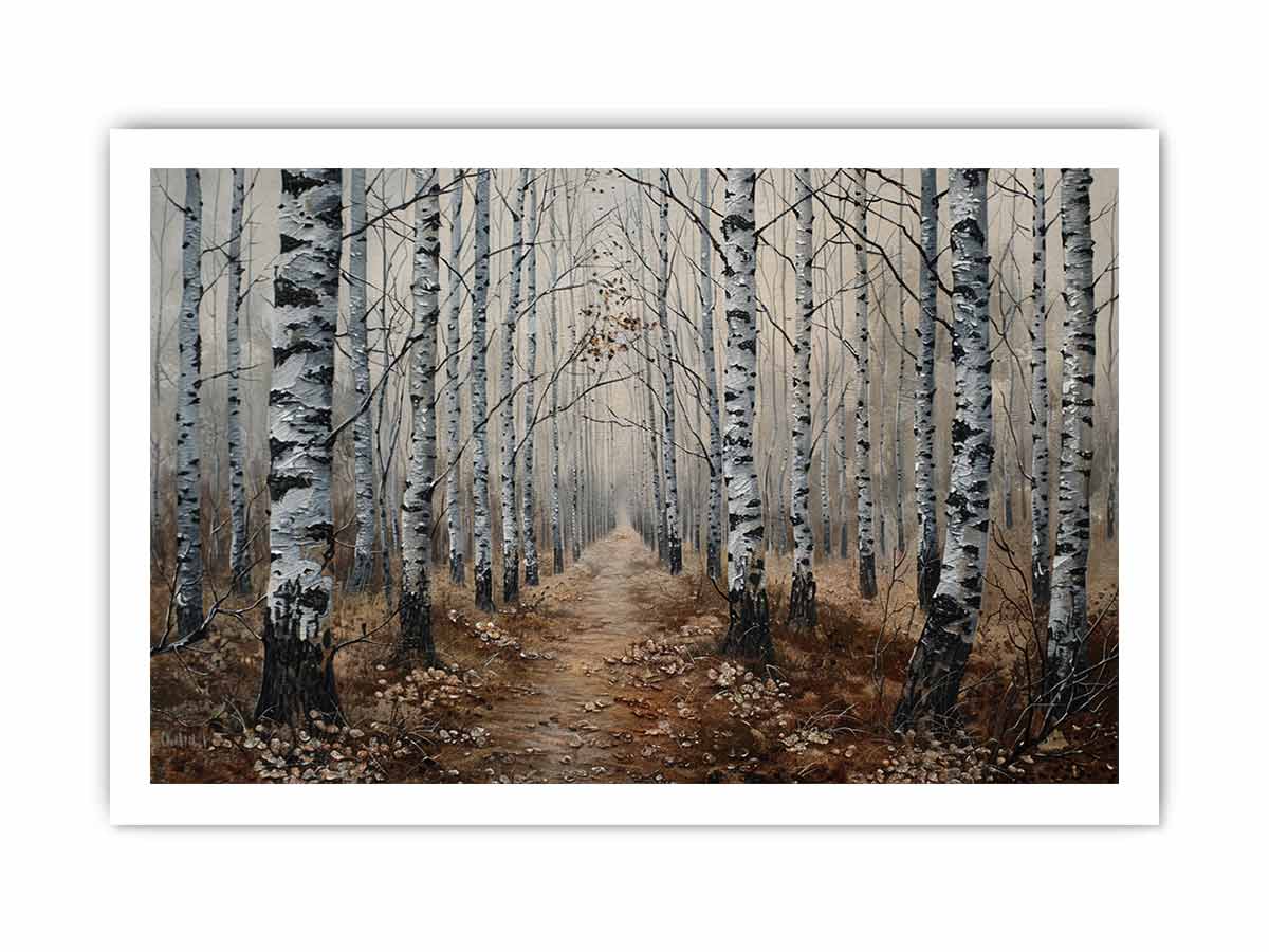 Birch Grey Tree Knife Canvas Artwork-8