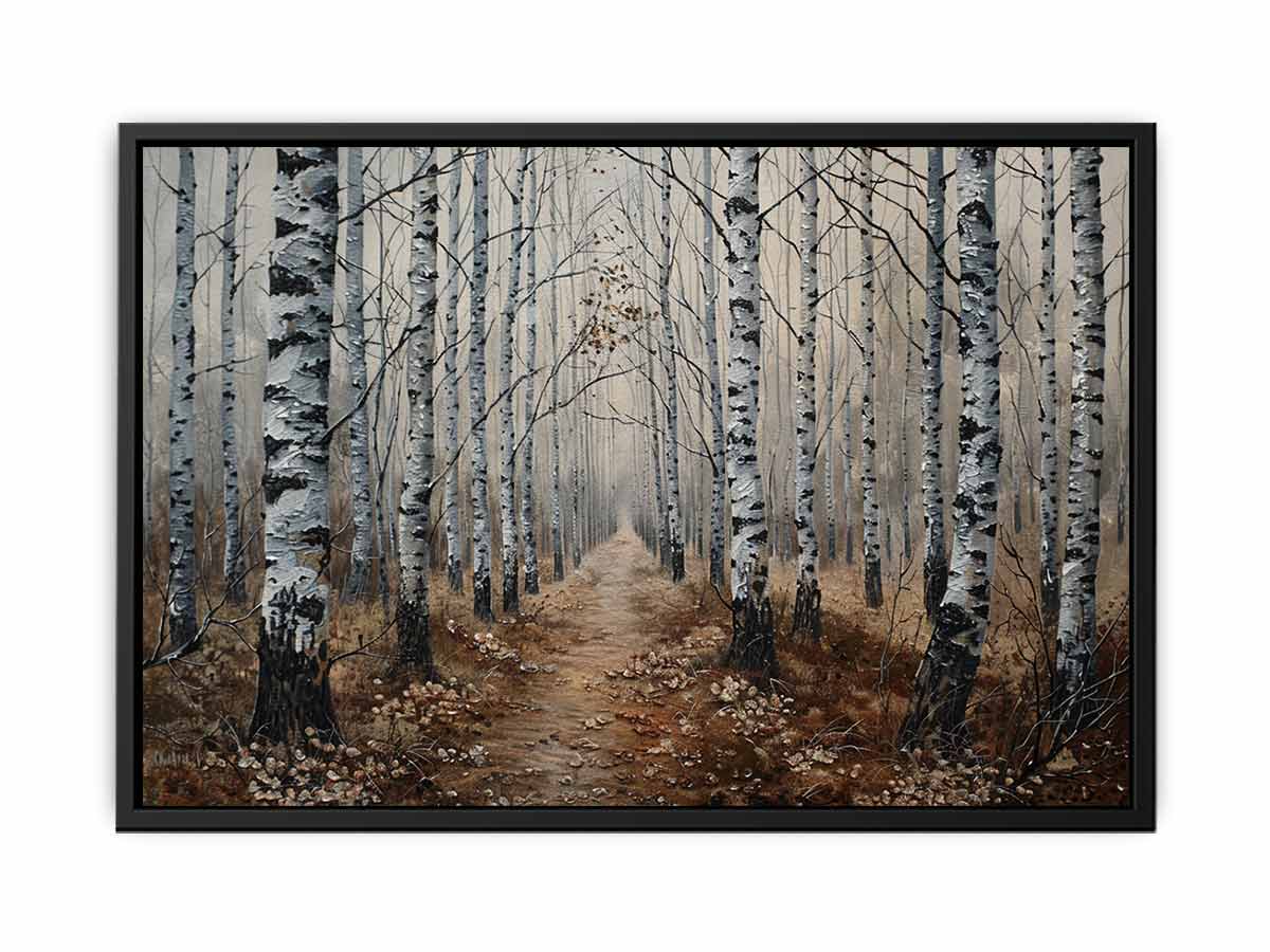 Birch Grey Tree Knife Canvas Artwork-4