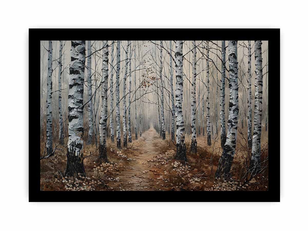 Birch Grey Tree Knife Canvas Artwork-7