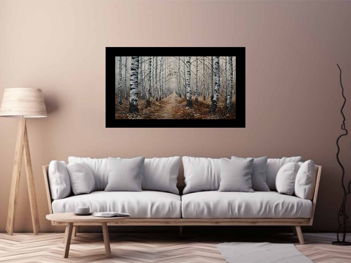 Birch Grey Tree Knife Canvas Artwork-2