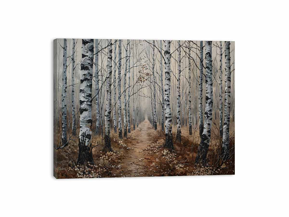 Birch Grey Tree Knife Canvas Artwork-3