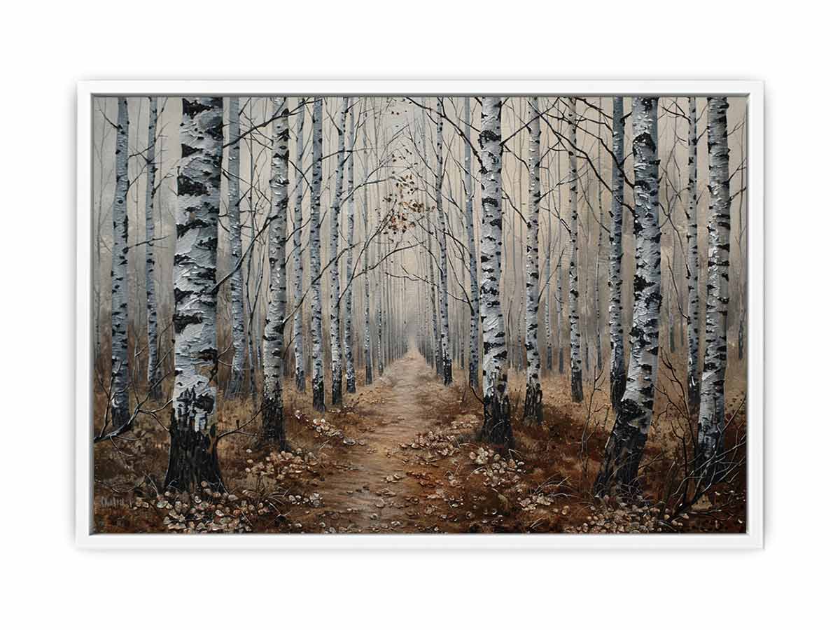 Birch Grey Tree Knife Canvas Artwork-5