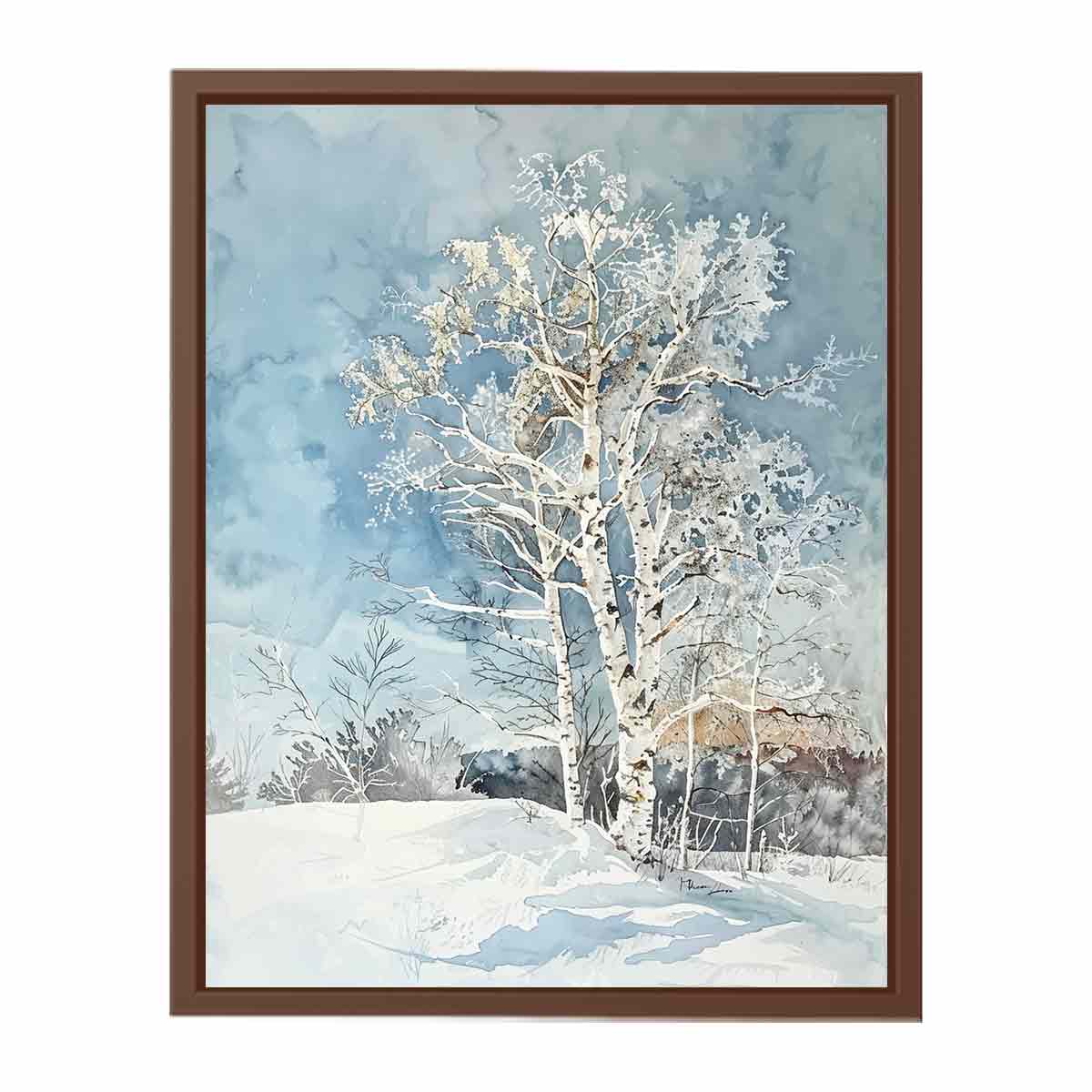 White  Tree Snow Art Painting-6
