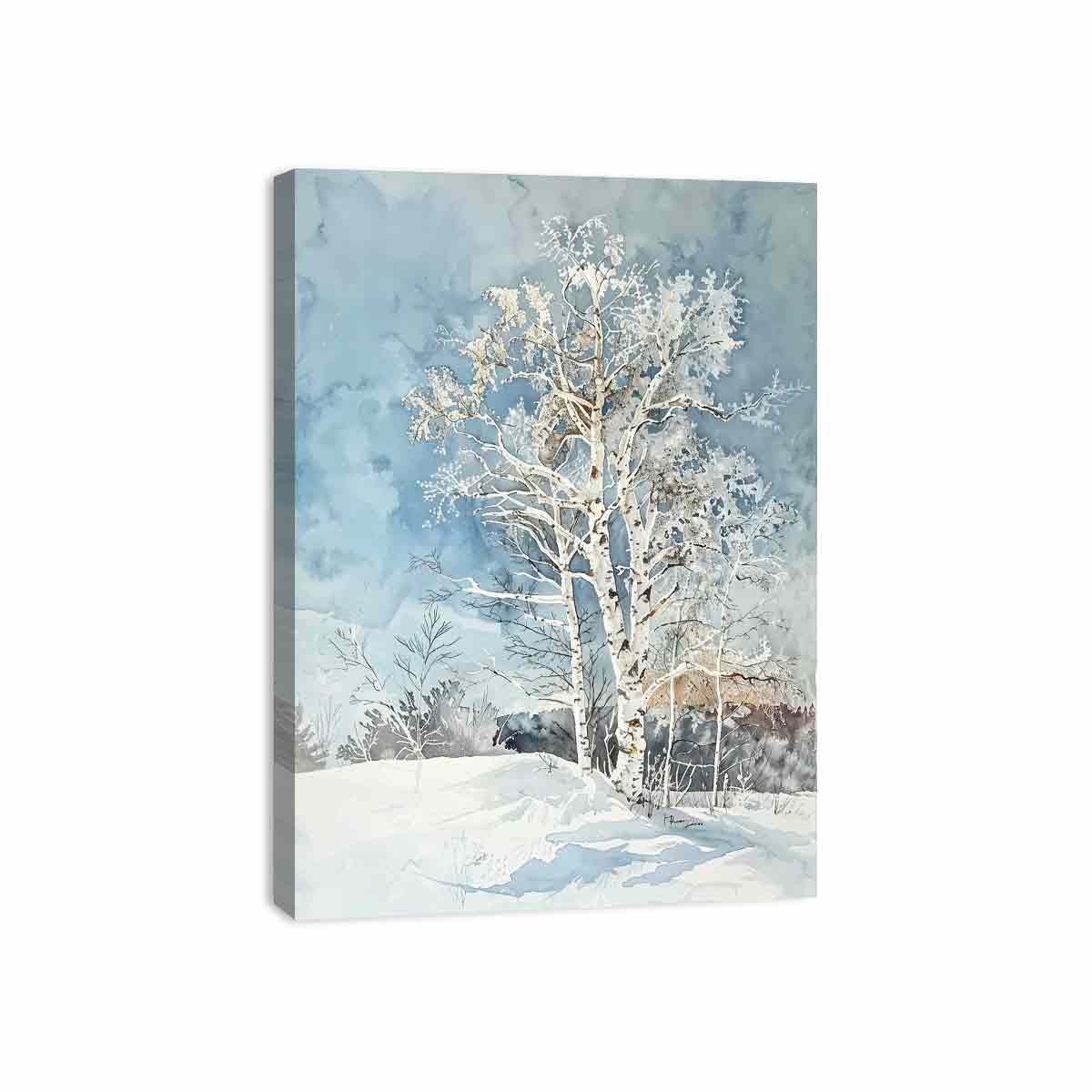White  Tree Snow Art Painting-3