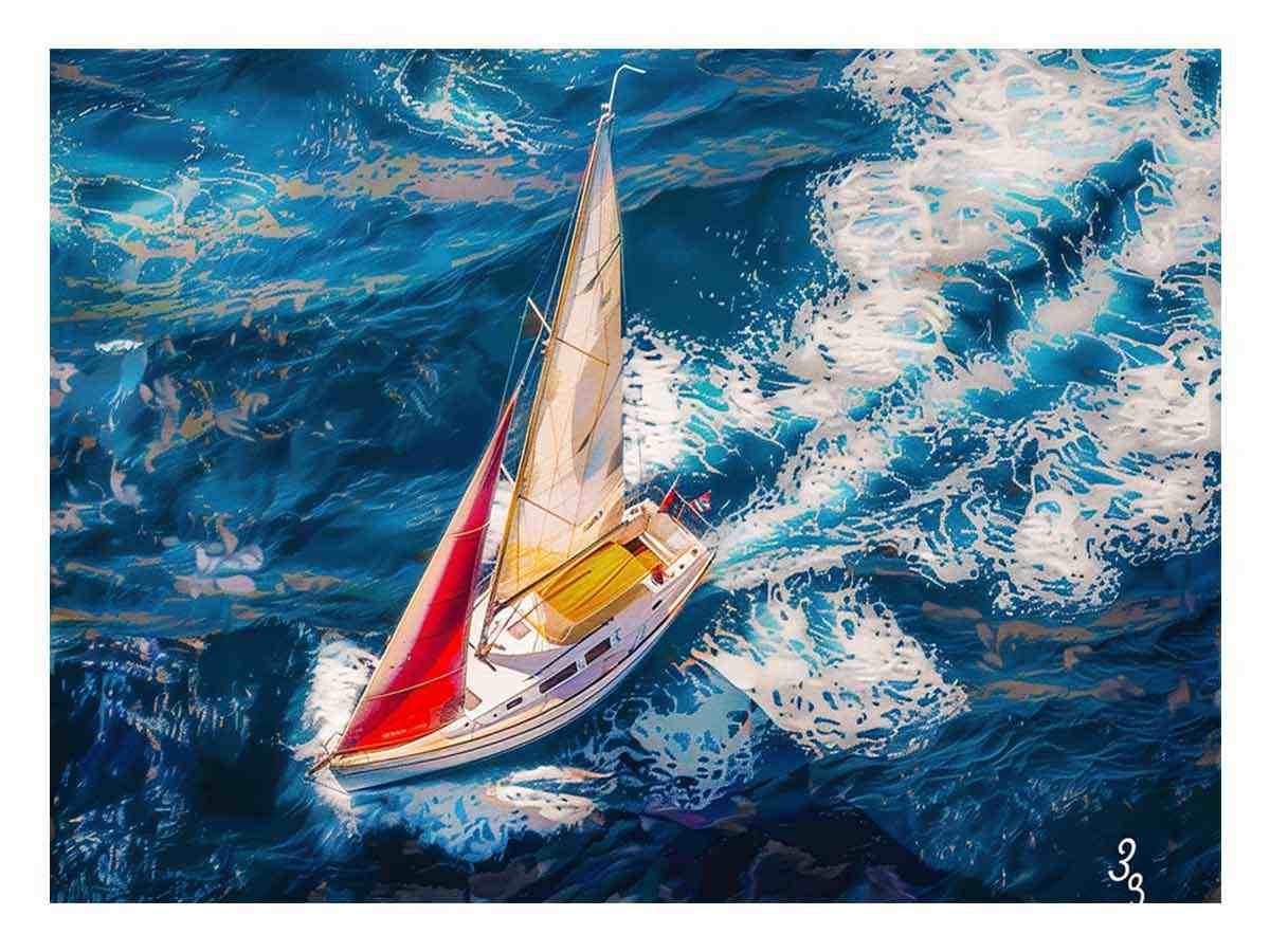 Boat Painting for Living room-0