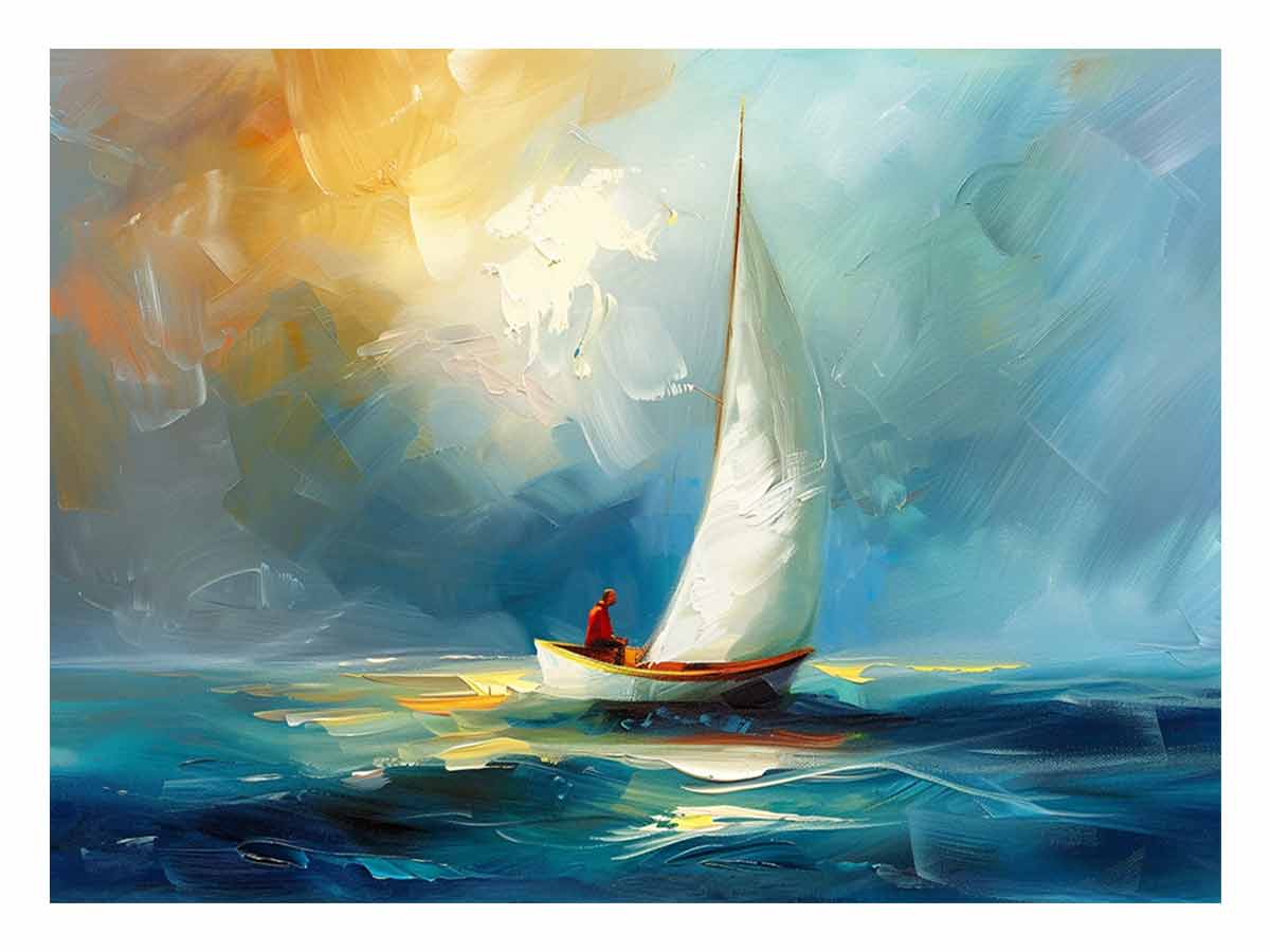 Boat at sea wall Art-0