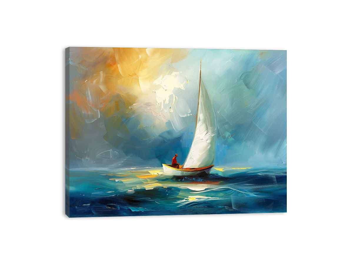 Boat at sea wall Art-3