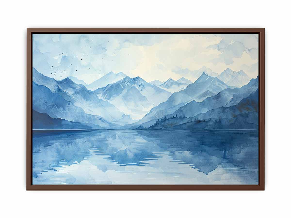 Blue lake Mountain Canvas Painting-6