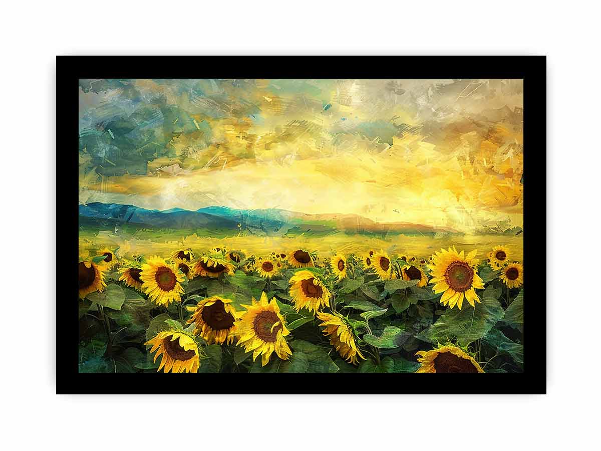 Sunflower Field Canvas Paintingn for Living room-6