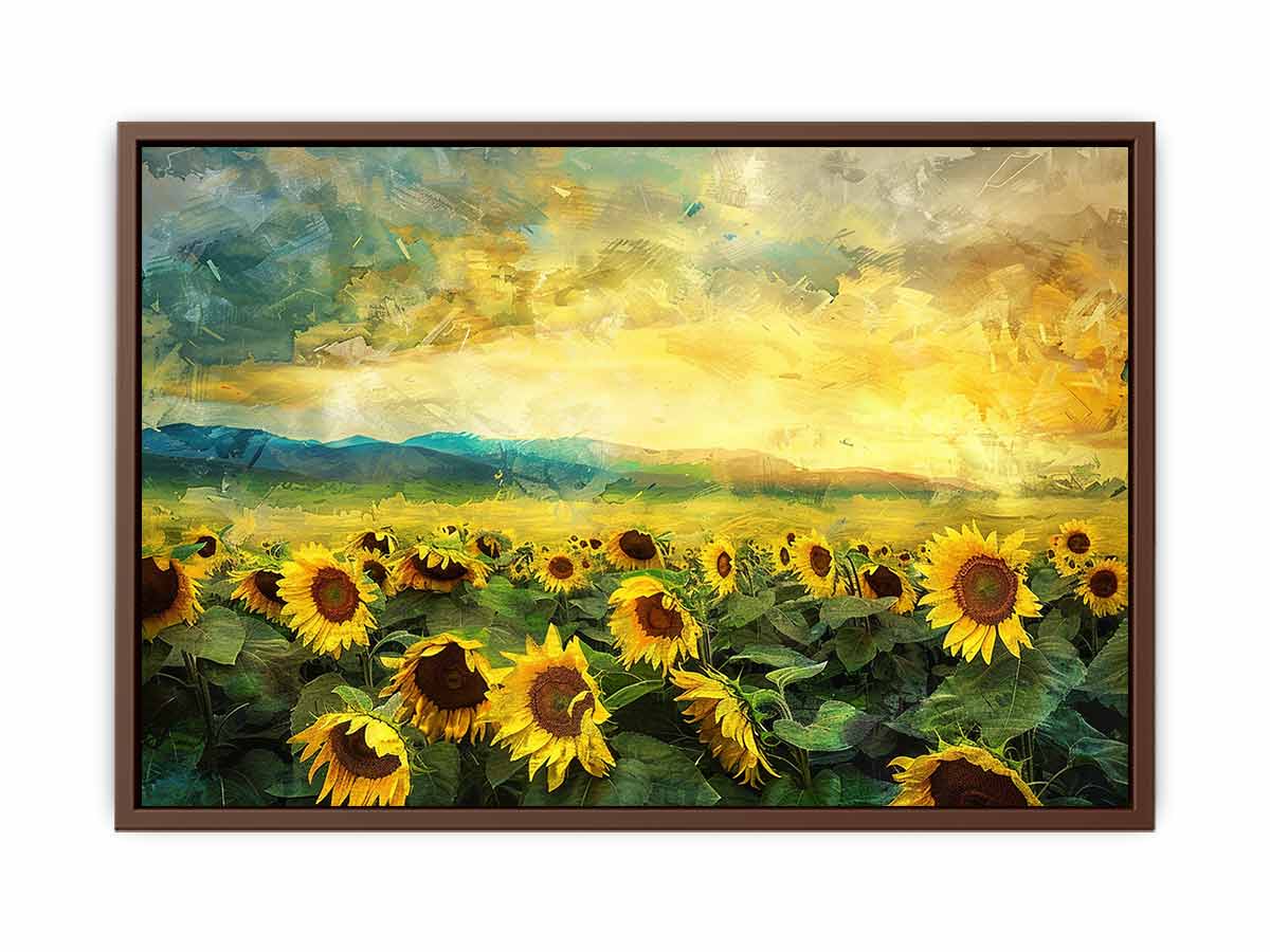 Sunflower Field Canvas Paintingn for Living room-5