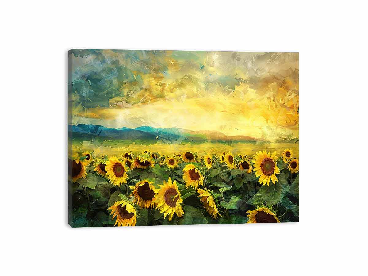 Sunflower Field Canvas Paintingn for Living room-2