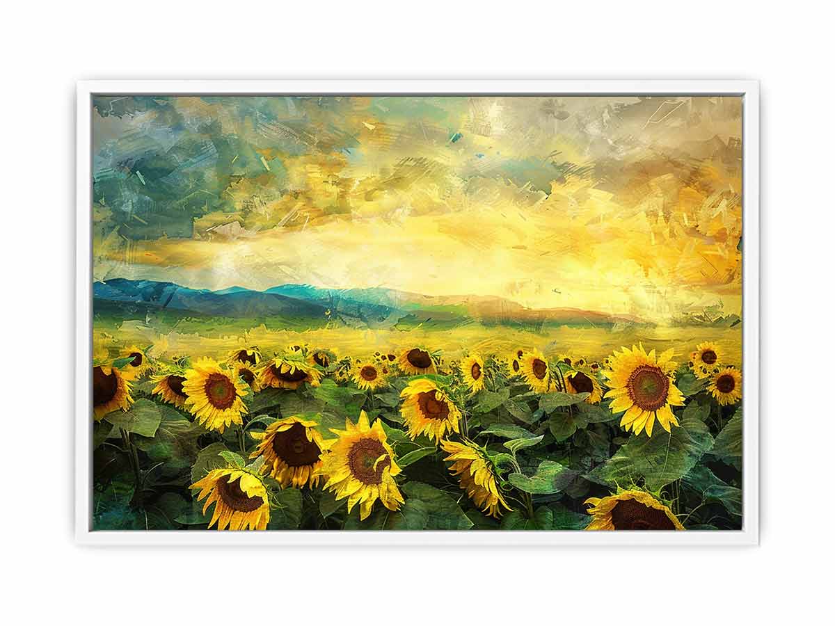 Sunflower Field Canvas Paintingn for Living room-4