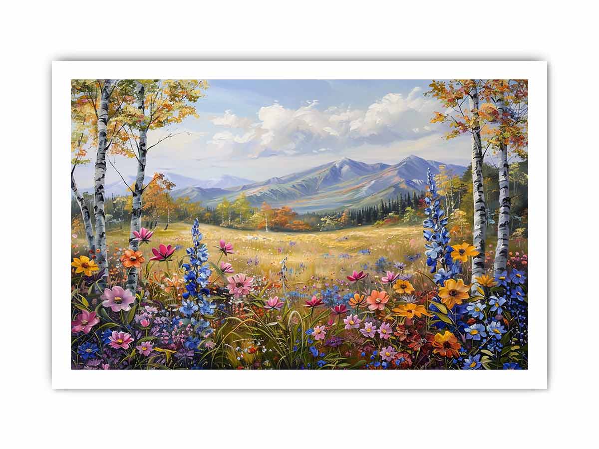 Flowers Landscape Canvas Art Print-8
