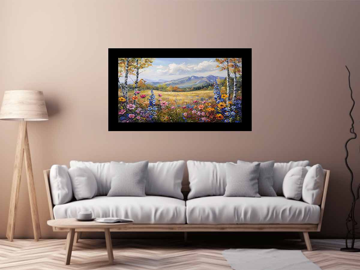 Flowers Landscape Canvas Art Print-2