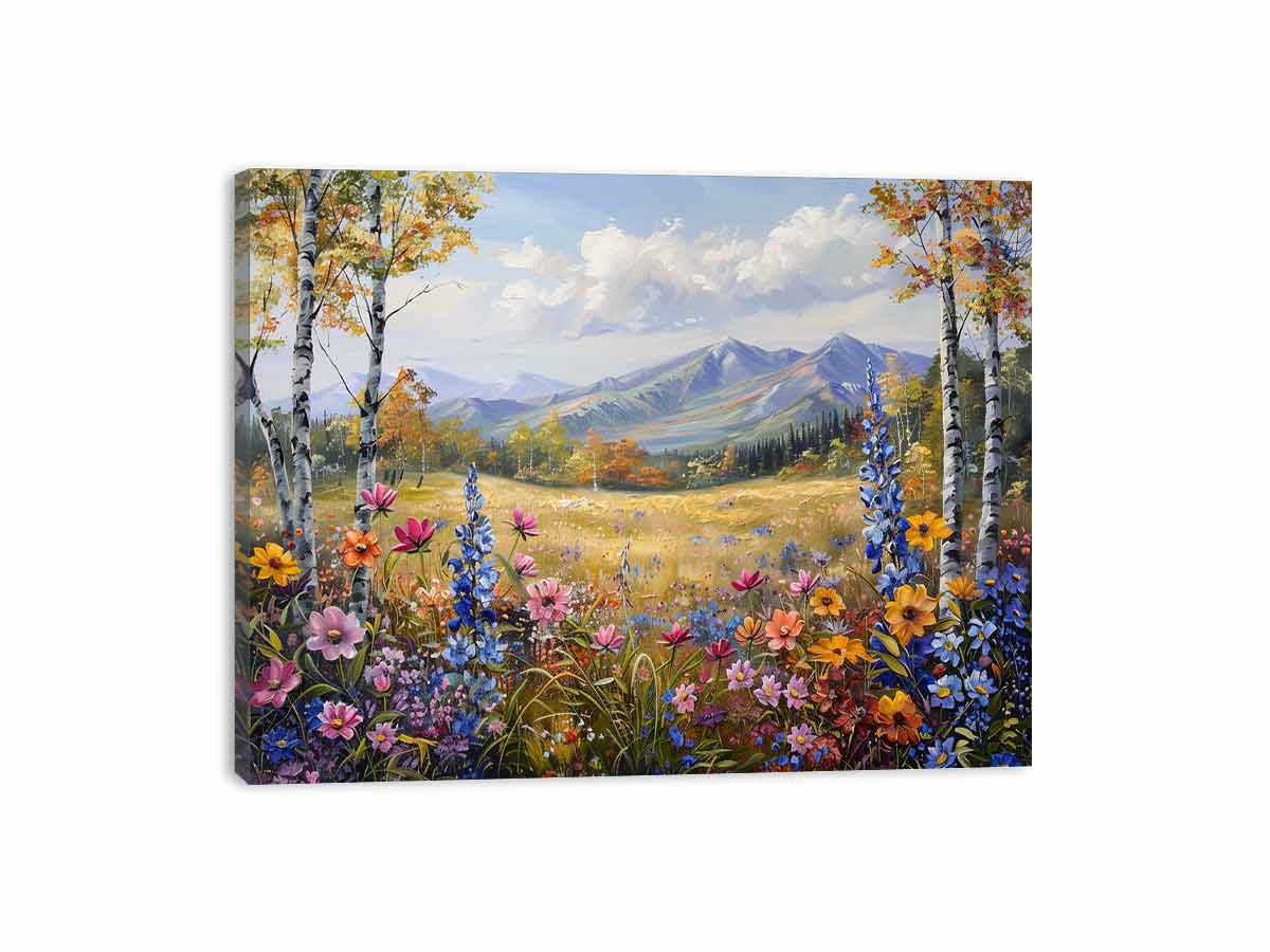Flowers Landscape Canvas Art Print-3