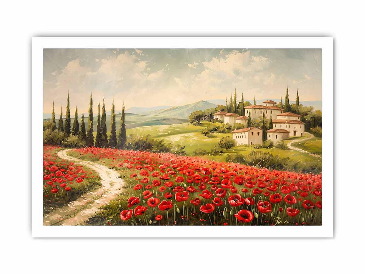 Field of Poppies Canvas Painting-8