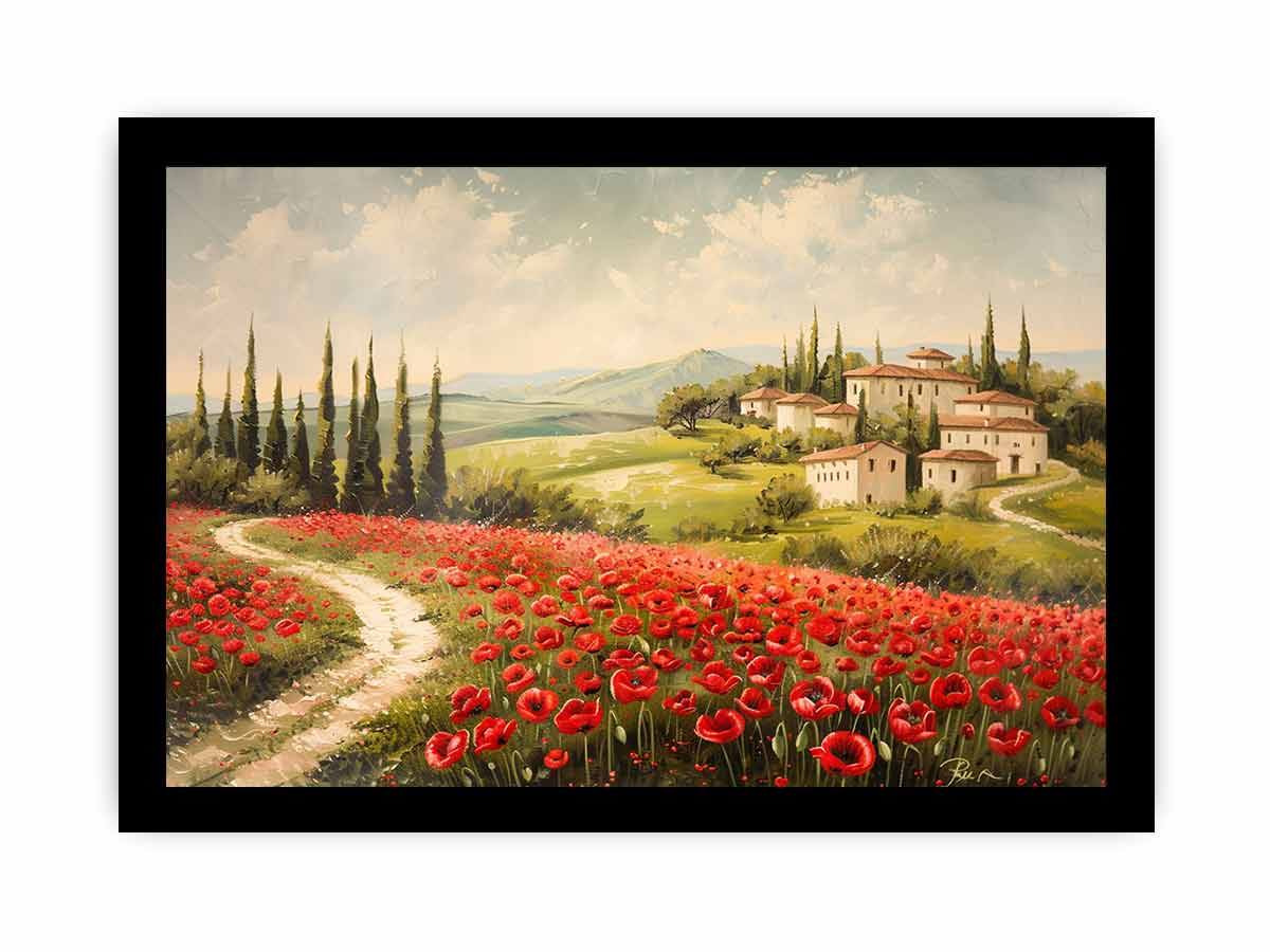 Field of Poppies Canvas Painting-7