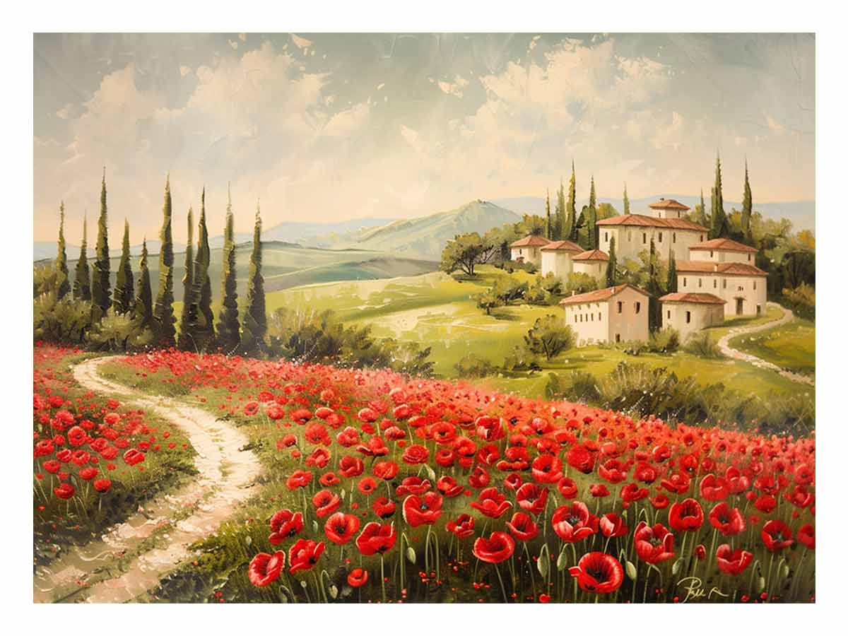 Field of Poppies Canvas Painting-0