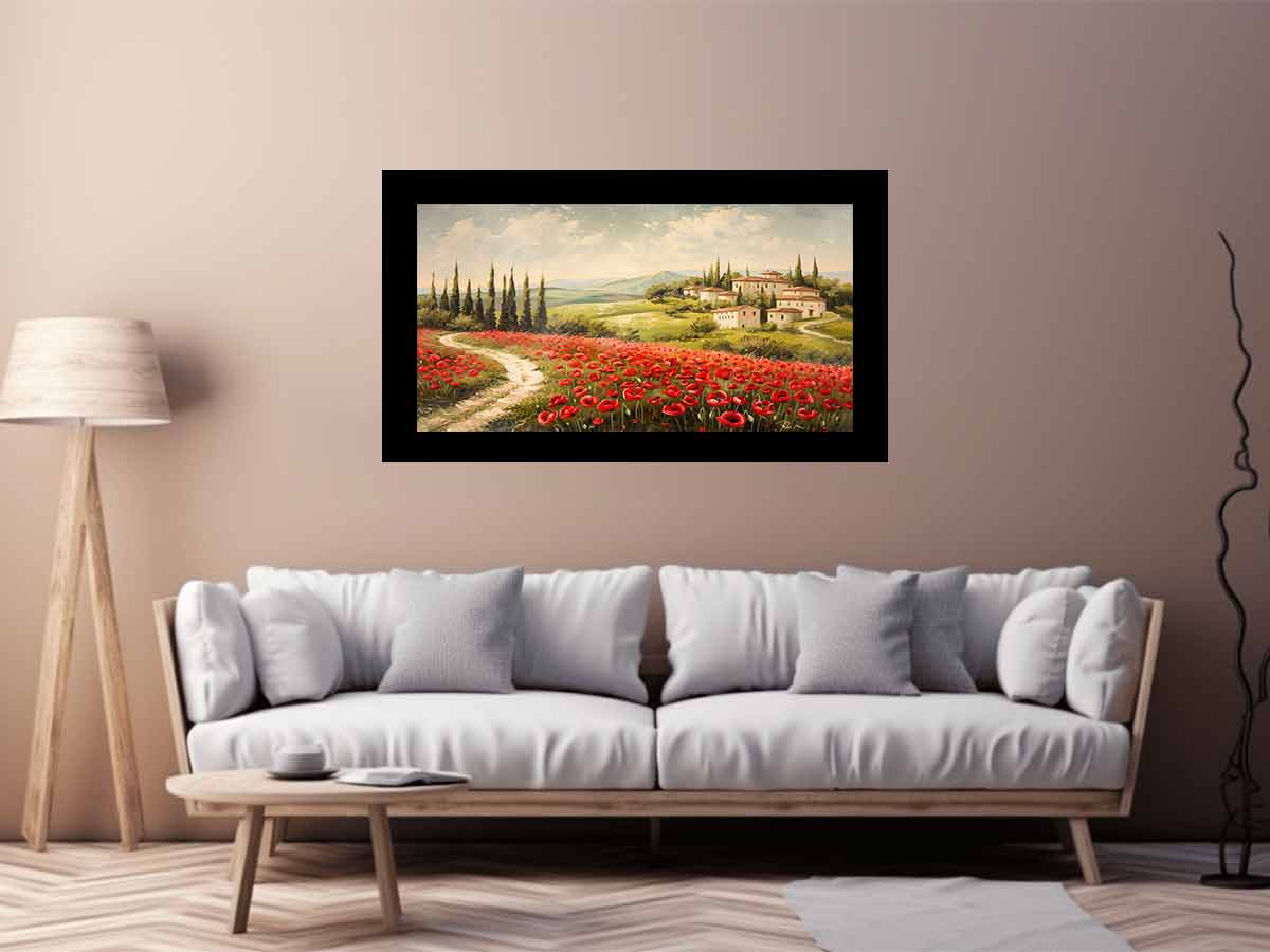 Field of Poppies Canvas Painting-2
