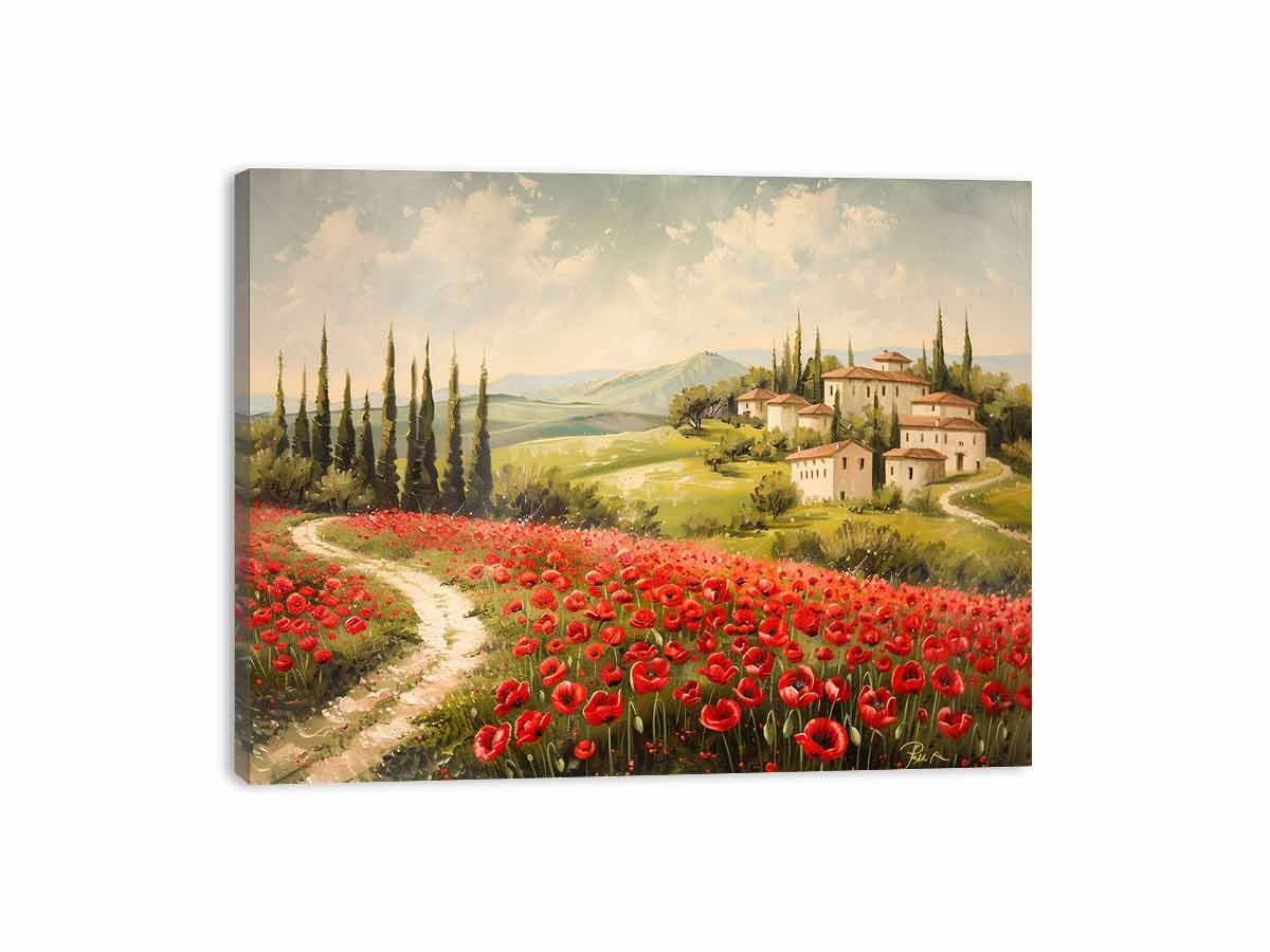 Field of Poppies Canvas Painting-3