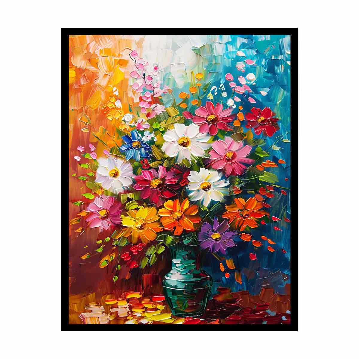 Vase of Flowers Canvas Art Print-4