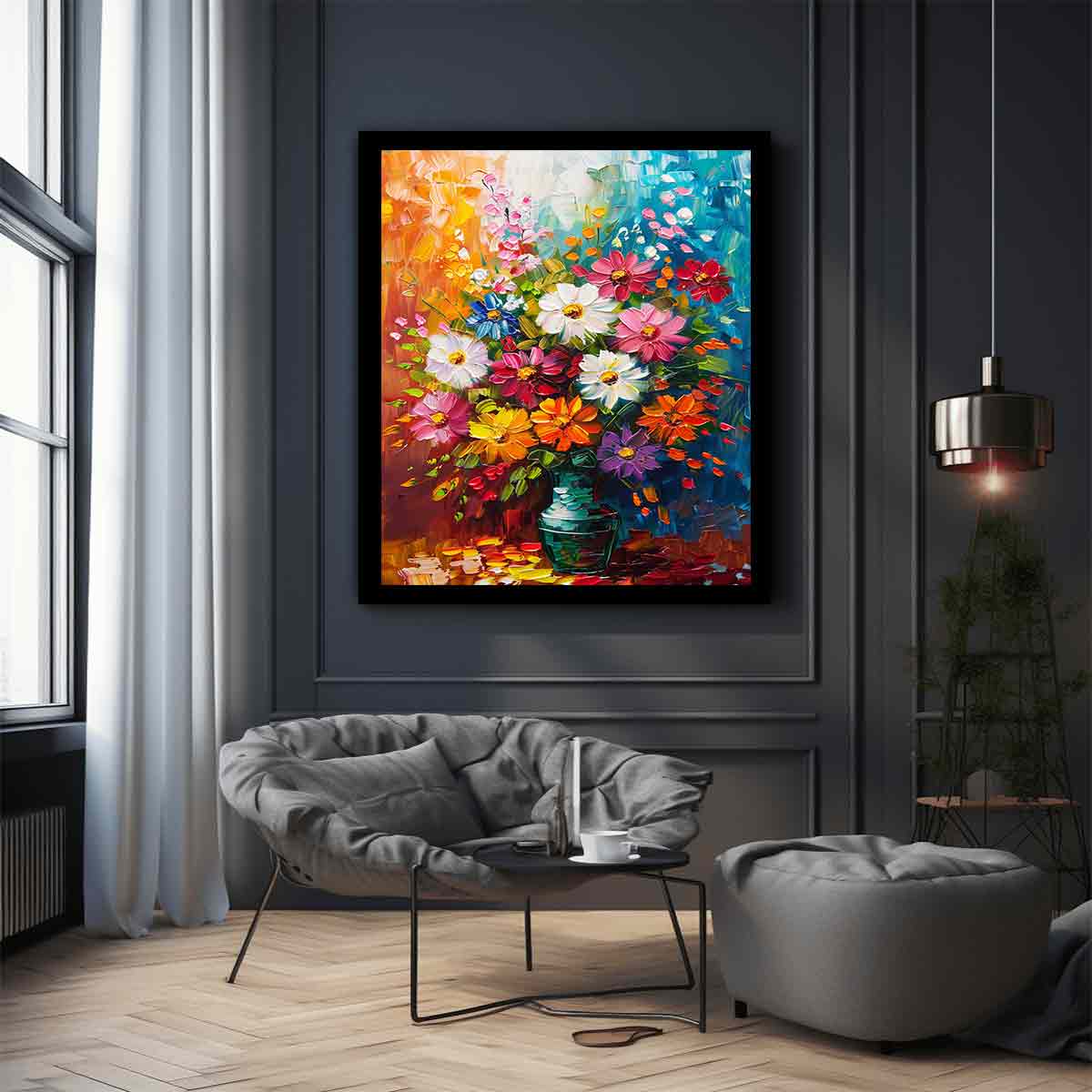 Vase of Flowers Canvas Art Print-2