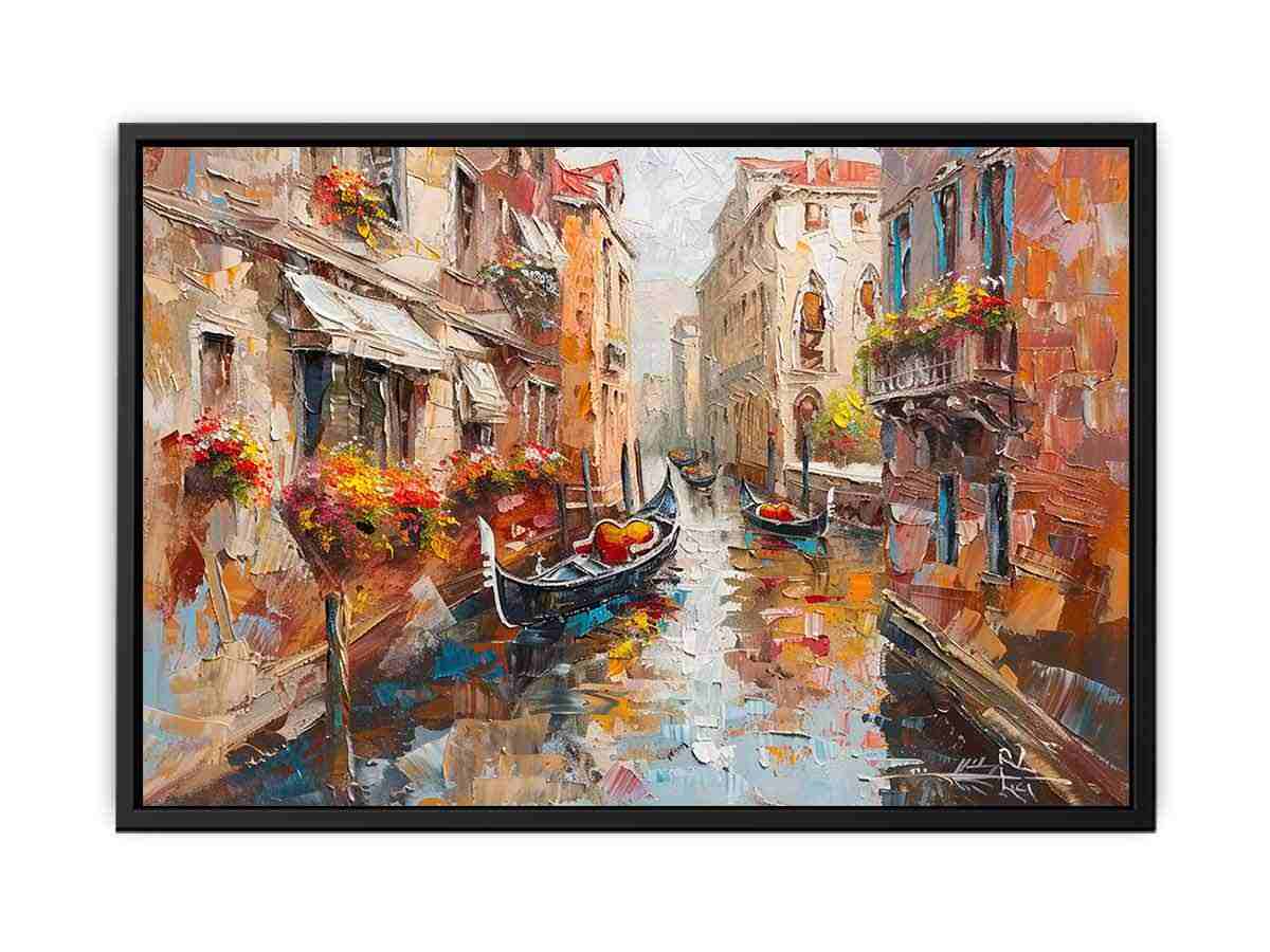 Venice Canal Gondola Ride Canvas Art Print-4