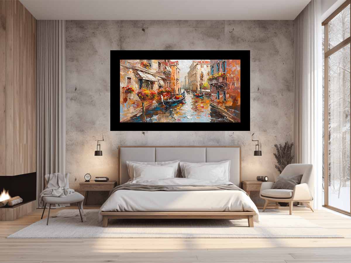 Venice Canal Gondola Ride Canvas Art Print-1
