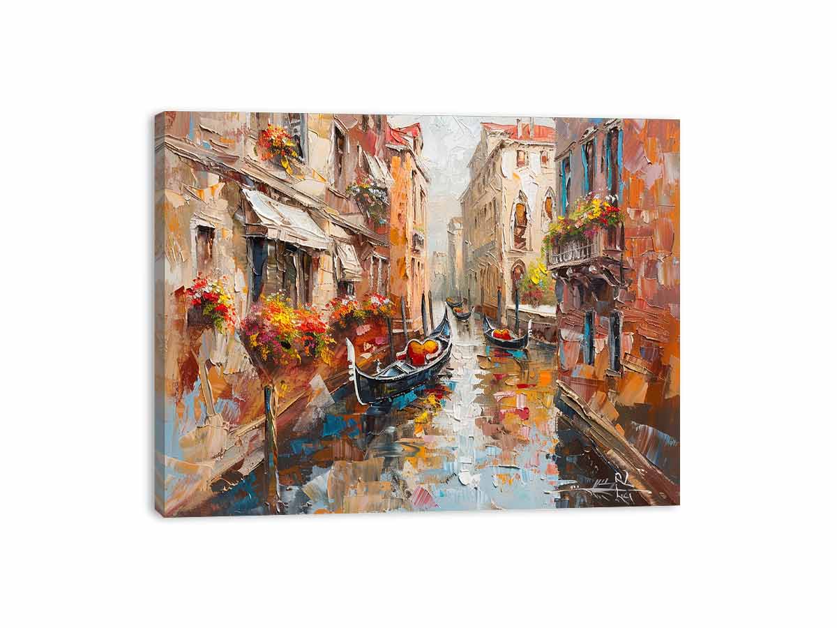 Venice Canal Gondola Ride Canvas Art Print-3