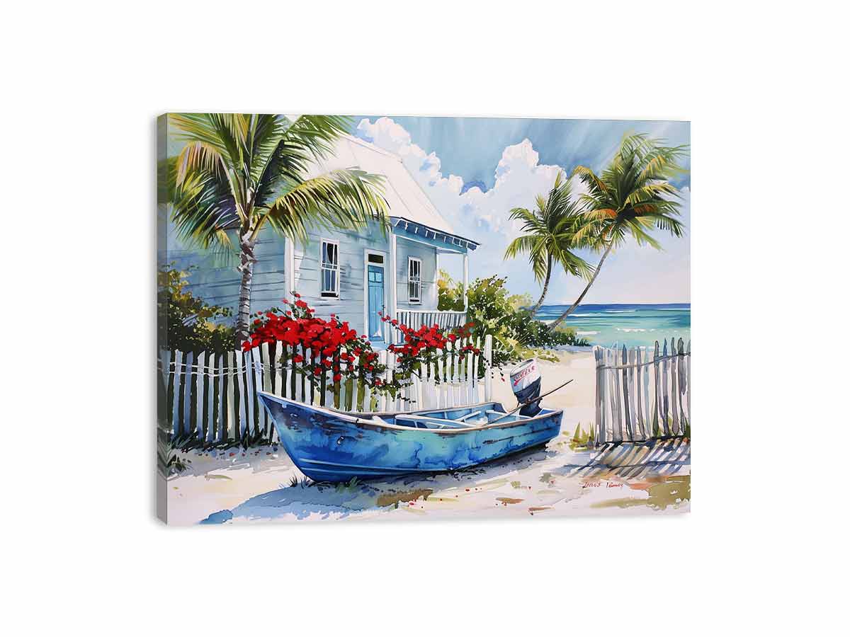 Beach House Canvas Art Print-3