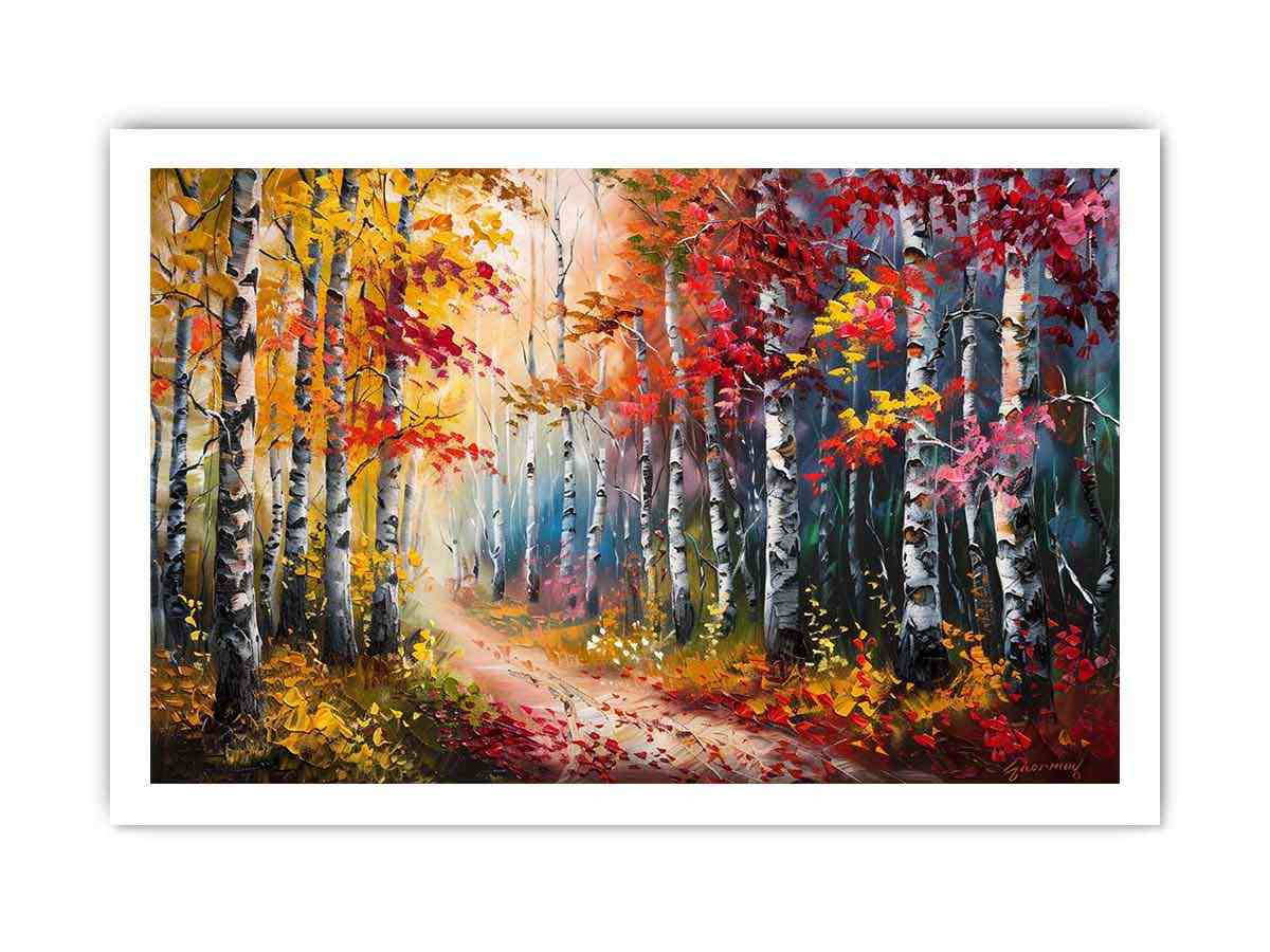 Red Forest Canvas Painting-8