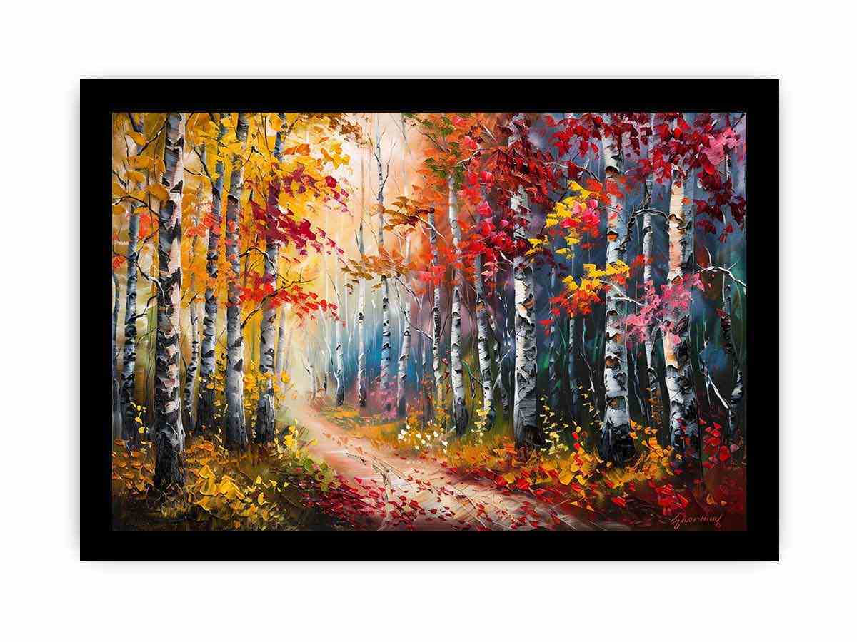 Red Forest Canvas Painting-7