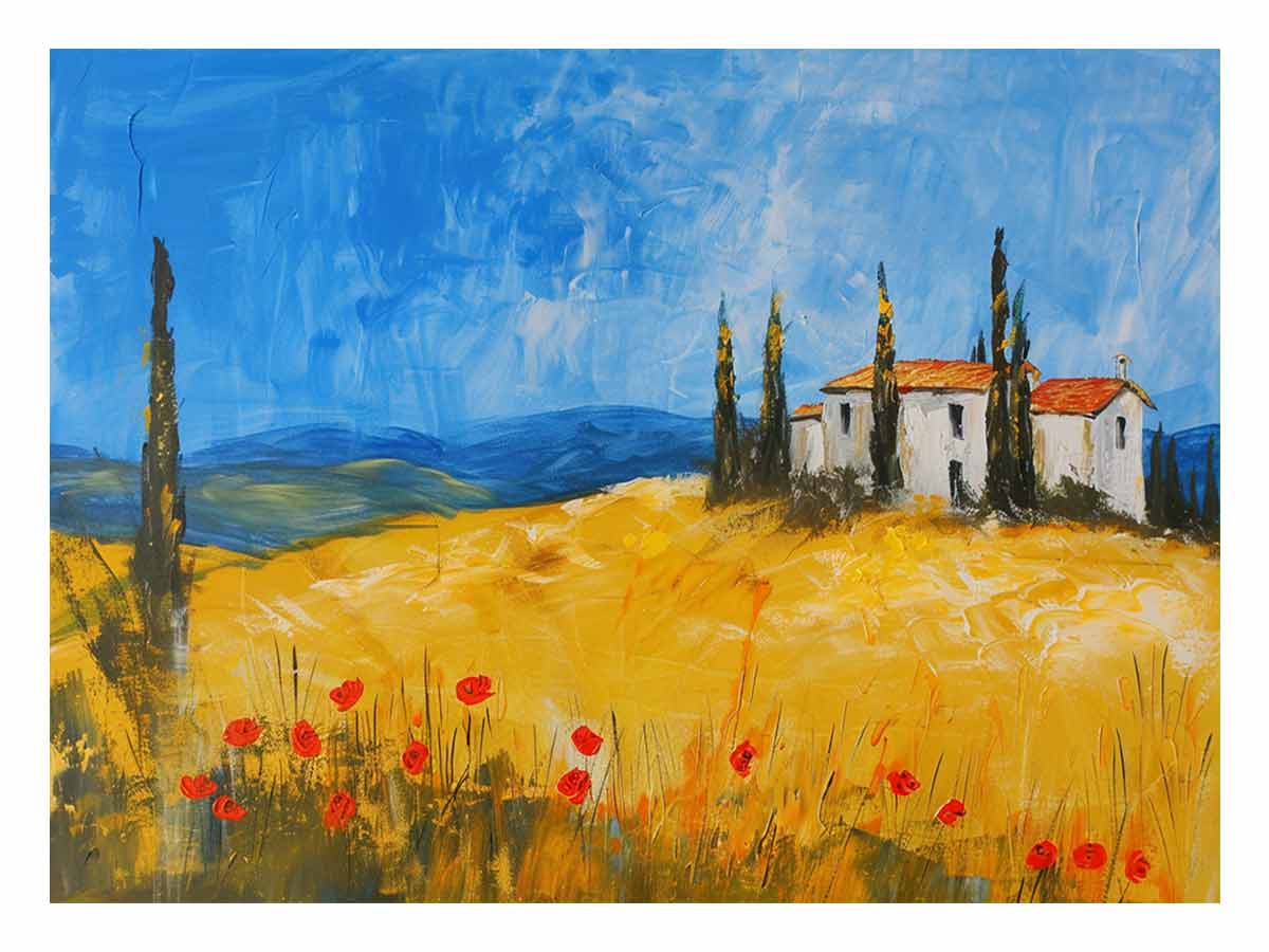 Hillside House Canvas Art Print-0