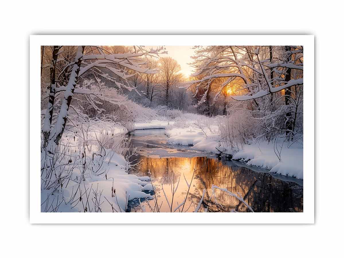 Snow River Canvas Art Print-8