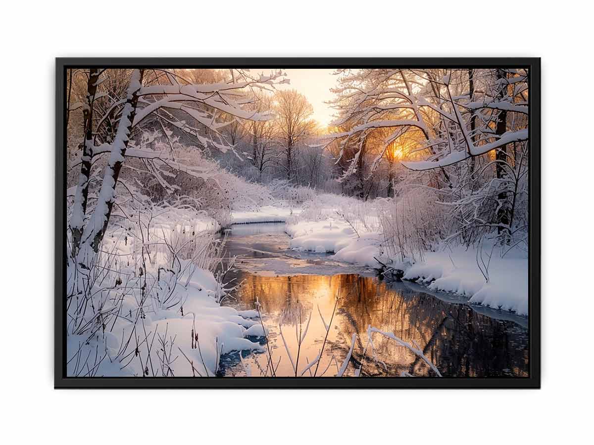Snow River Canvas Art Print-4