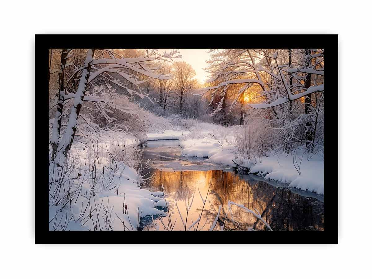 Snow River Canvas Art Print-7