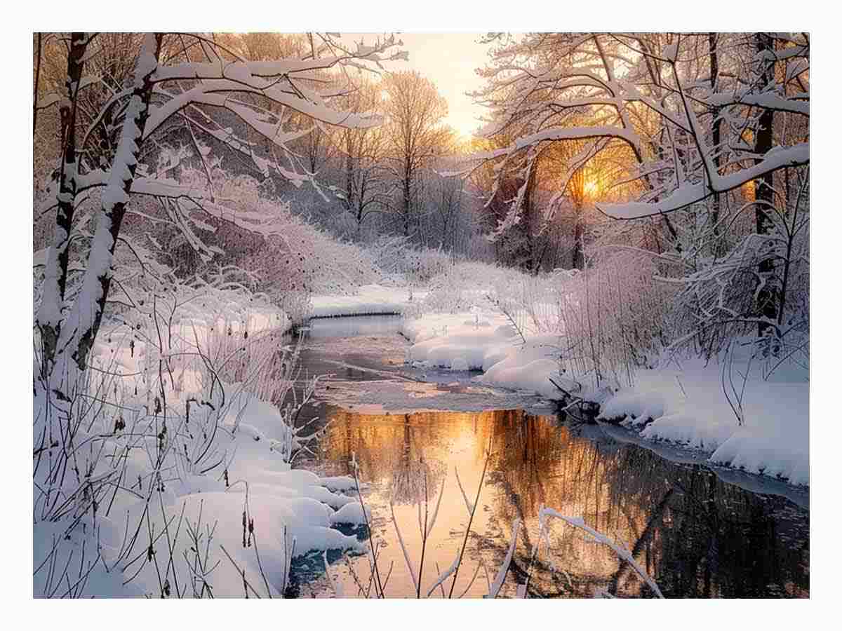 Snow River Canvas Art Print-0