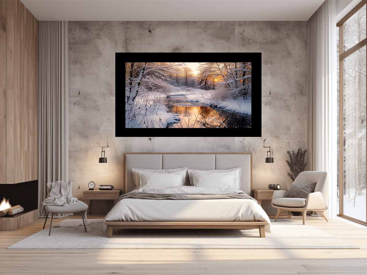 Snow River Canvas Art Print-1