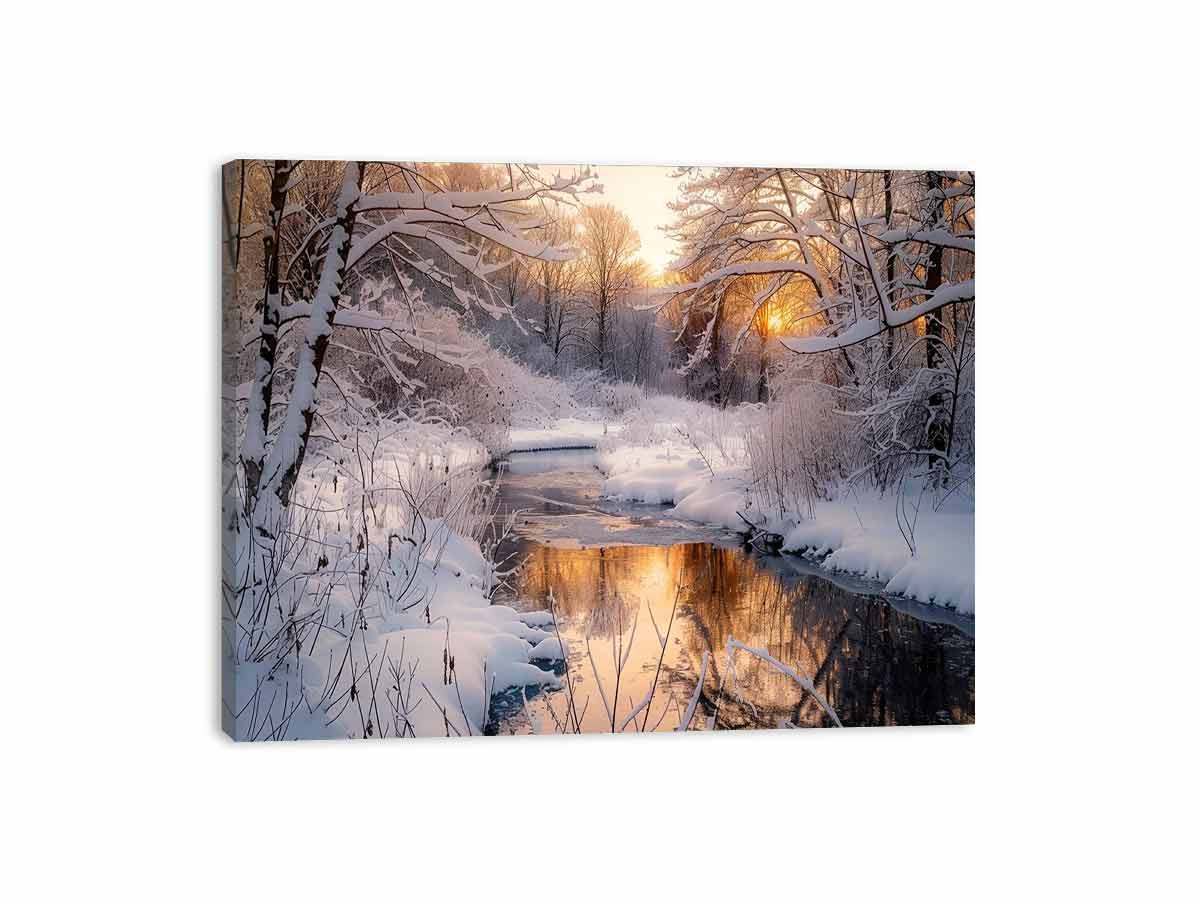 Snow River Canvas Art Print-3