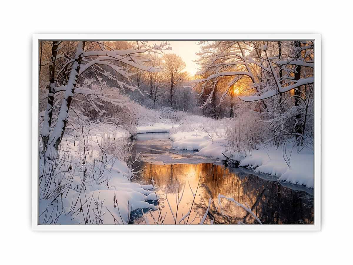 Snow River Canvas Art Print-5