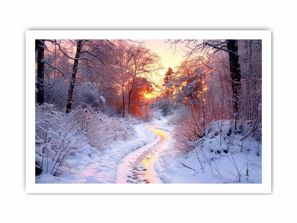 Snow River Canvas Art Print-8