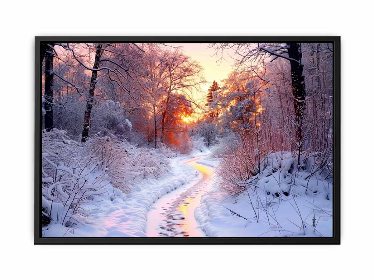 Snow River Canvas Art Print-4