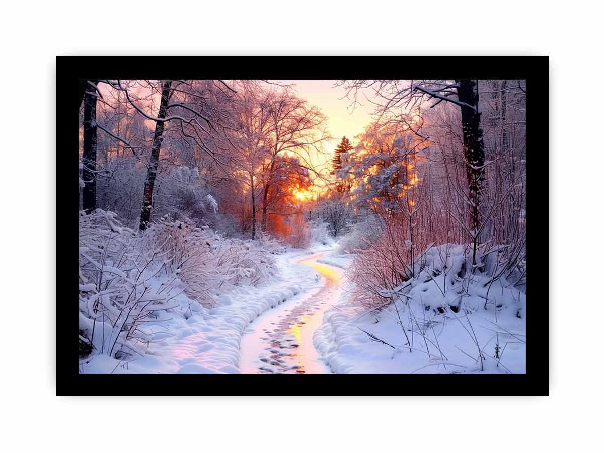 Snow River Canvas Art Print-7