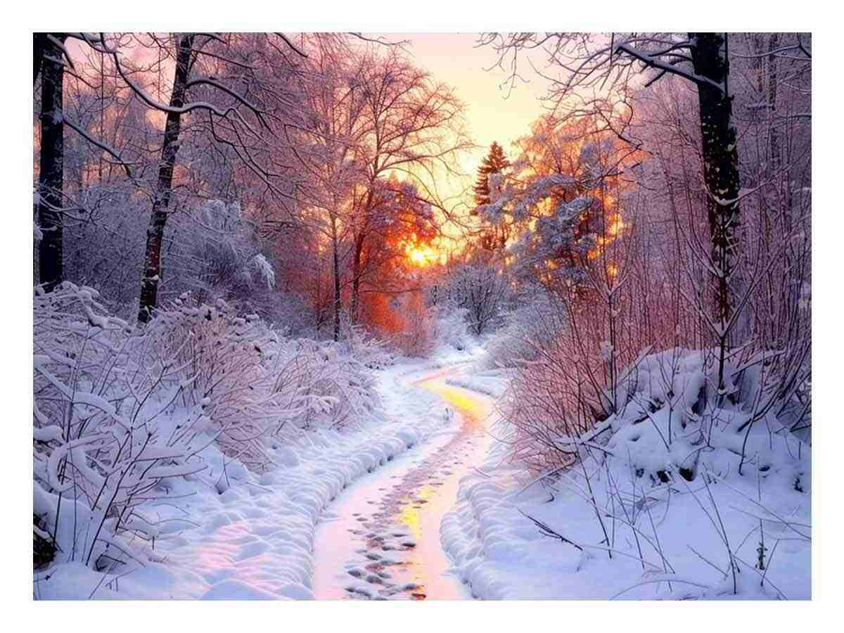 Snow River Canvas Art Print-0