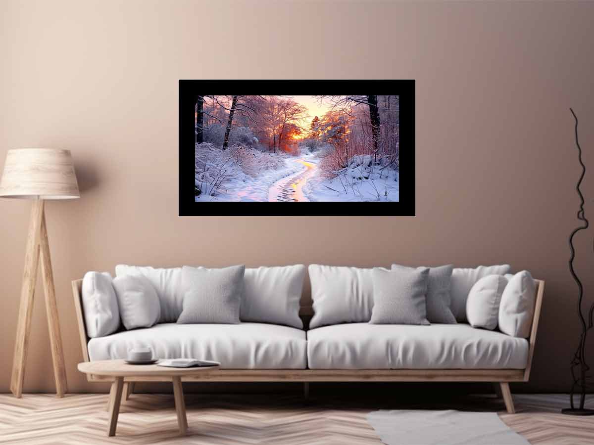 Snow River Canvas Art Print-2